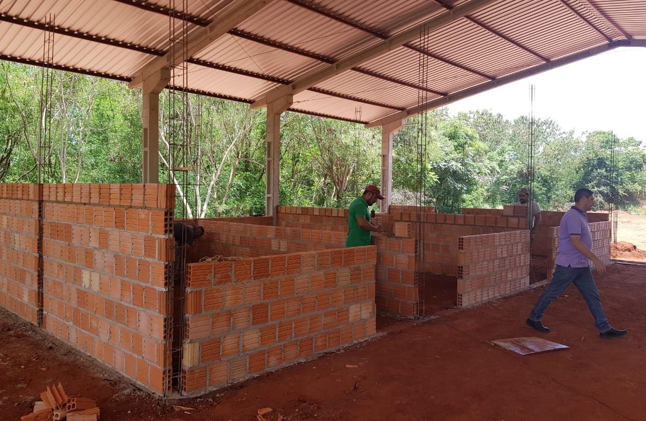 Em Amambai, sede própria da PMA é construída com mão de obra de detentos Construção da sede da PMA em Amambai / Foto: Divulgação