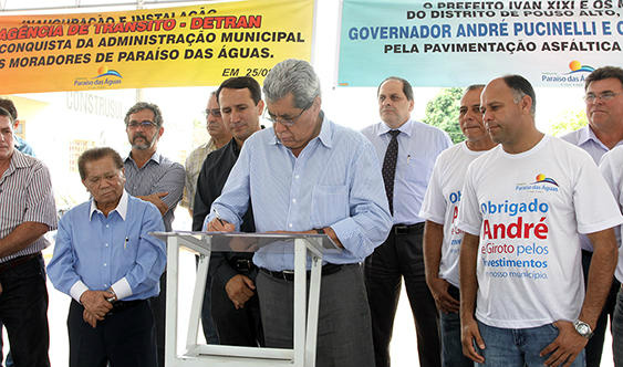 Município mais novo do estado, Paraíso das Águas recebe investimentos Município mais novo do estado, Paraíso das Águas recebe investimentos