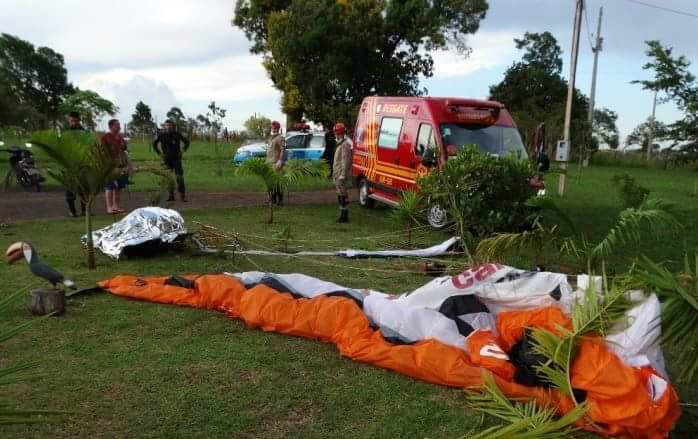 Empresário de Amambai morre em acidente com paramotor Local do acidente. / Foto: Gazeta News