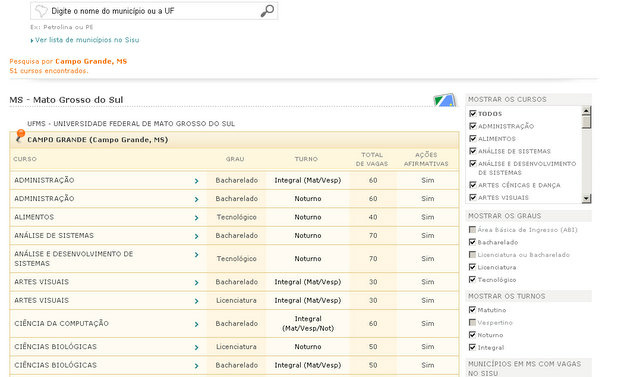 Medicina, Engenharia e Direito têm nota de corte superior a 700 na UFMS