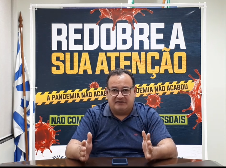 Estado rejeita argumentos da Prefeitura e Amambai segue em bandeira cinza Prefeito de Amambai, Dr. Bandeira durante transmissão ao vivo / Foto: Reprodução
