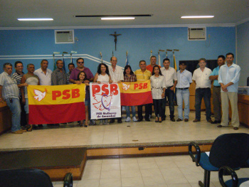 Membros do PSB de Amambai, durante convenção municipalFoto: Divulgação