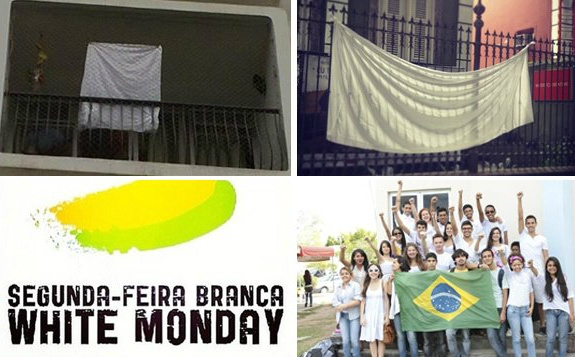 Roupas e lençóis brancos unem protestos pelo País Roupas e lençóis brancos unem protestos pelo País