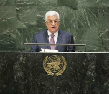 Mahmoud Abbas discursa na Assembleia Geral. Foto: ONU/Amanda Voisard