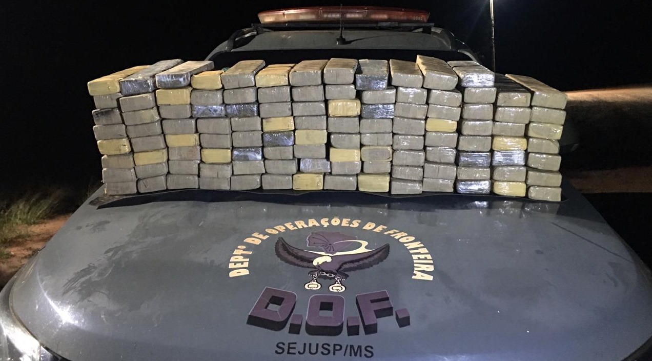 Veículo com droga que seguia para Campinas foi apreendido pelo DOF em Amambai A apreensão ocorreu durante uma abordagem do policiamento para fiscalização na região de Amambai / Foto: DOF