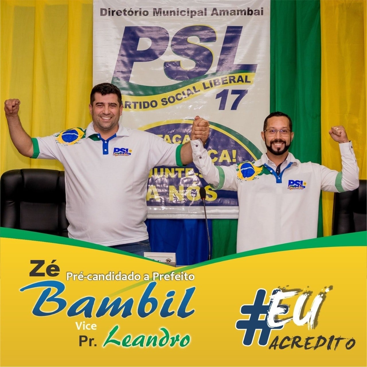 Candidatos a prefeito e vice-prefeito em Amambai, Zé Bambil e Pastor Leandro / Foto: Assessoria