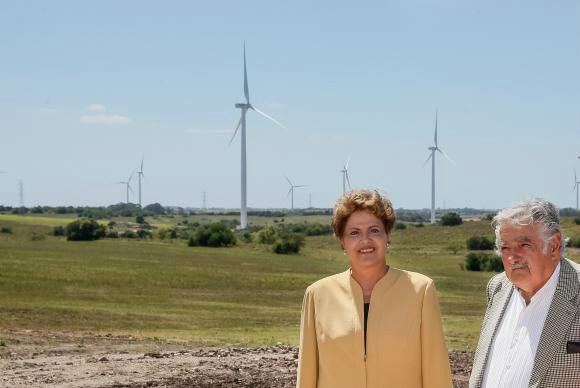 Dilma Rousseff e José Mujica acompanham inauguração de parque eólico / Roberto Stuckert Filho/Divulgação Presidência da República