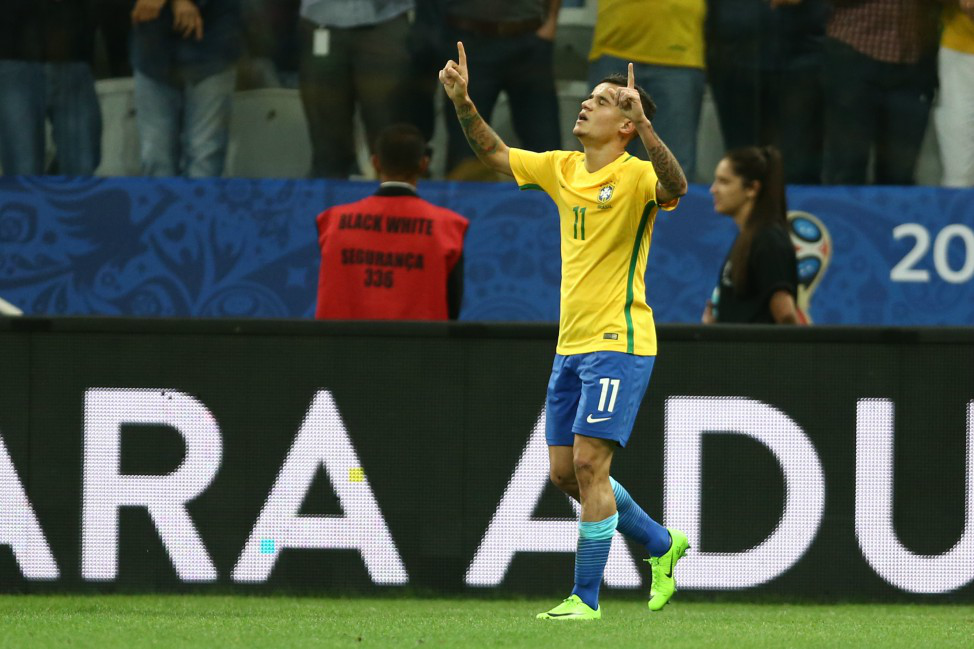 Philippe Coutinho volta a abrir o placar no Brasil Foto: Divulgação