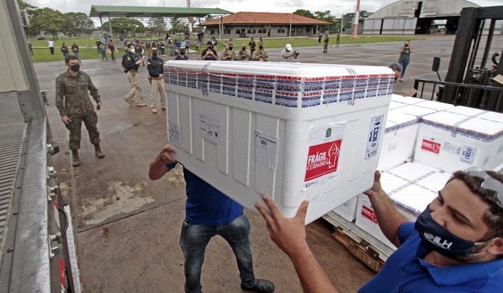 MS recebe novo lote com 97.500 doses da vacina contra Covid-19 neste domingo, 20 Foto: Portal do Governo de MS