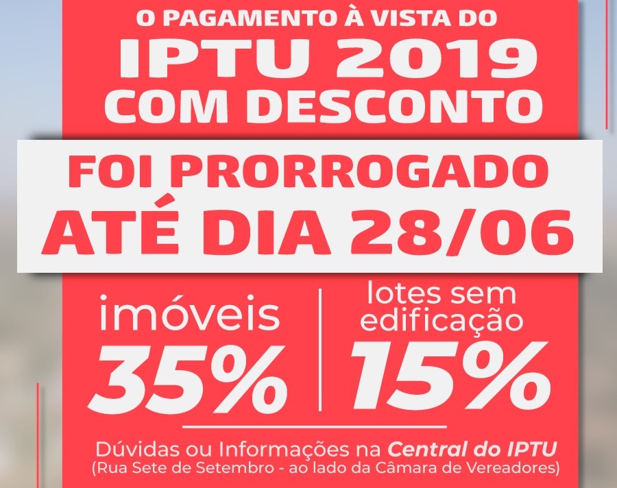Prefeitura de Amambai prorroga prazo para que contribuintes quitem seu IPTU Foto: Divulgação
