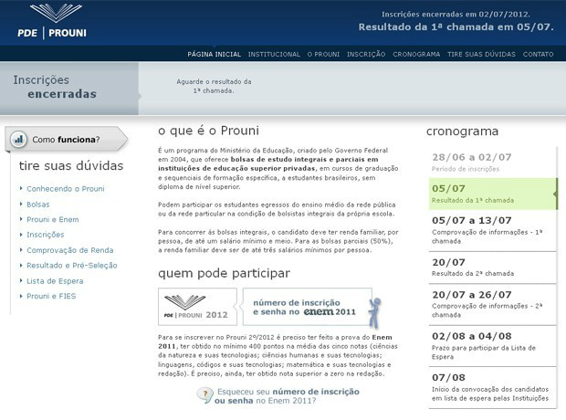 Primeira chamada do Prouni será divulgada na quinta-feira (5) (Foto: Reprodução)