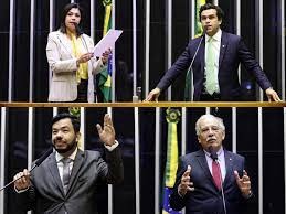 Metade da bancada de MS aprova MP da Eletrobras que vai aumentar conta de luz Em cima Bia Cavassa (PSDB), Beto Pereira (PSDB); em baixo Loester Trutis (PSL) e Luiz Ovando (PSL) votaram pela privatização da Eletrobras (Foto Montagem)