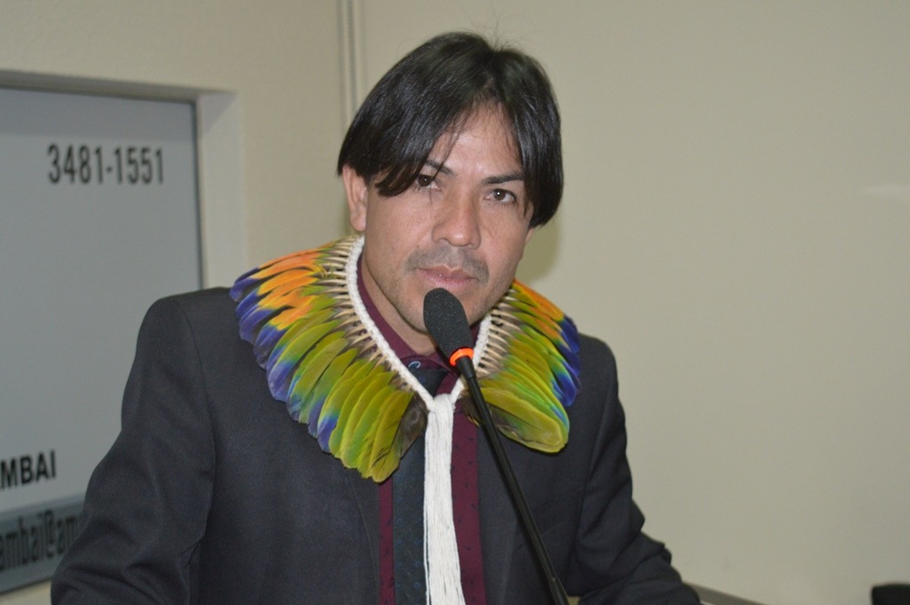 Representante das comunidades indígenas, vereador Ismael Guarani Kaiowá / Foto: Moreira Produções