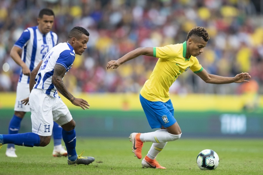 Em alta velocidade, David Neres faz primeiro gol pela Seleção Brasileira Créditos: Lucas Figueiredo/CBF