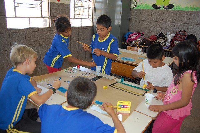 Os alunos participaram das 