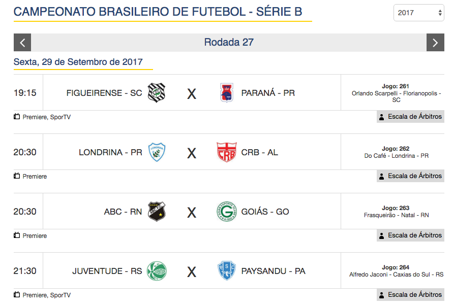 Jogos de Hoje - Brasileiro Série B - 27ª Rodada Jogos de Hoje - Brasileiro Série B - 27ª Rodada