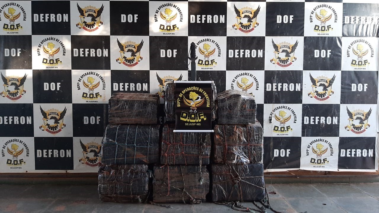 A droga foi apreendida na rodovia MS-379, região de Laguna Caarapã / Foto: DOF