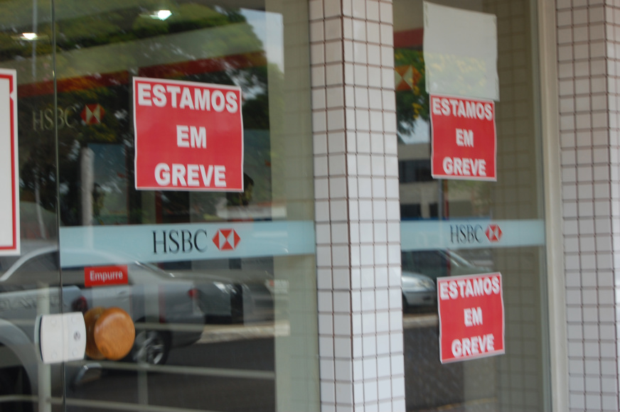 Greve do bancários fechou agências no município de Amambai / Foto: Moreira Produções