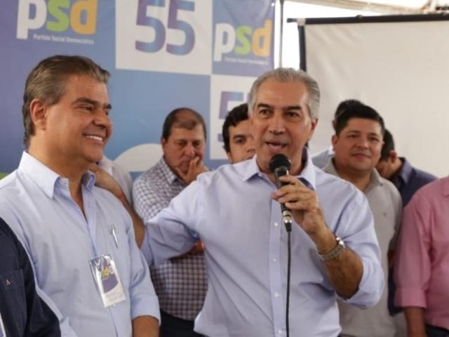 Reinaldo cobra contrapartida de Moro para renovar convênio de segurança Reinaldo Azambuja falou sobre segurança na fronteira após convenção do PSD em Campo Grande (Foto: Kisie Ainoã)