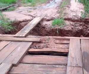 Vereador cobra recuperação de pontes e estradas rurais Em Amambaí, pontes de madeira estão condenadas / Foto: Defesa Civil