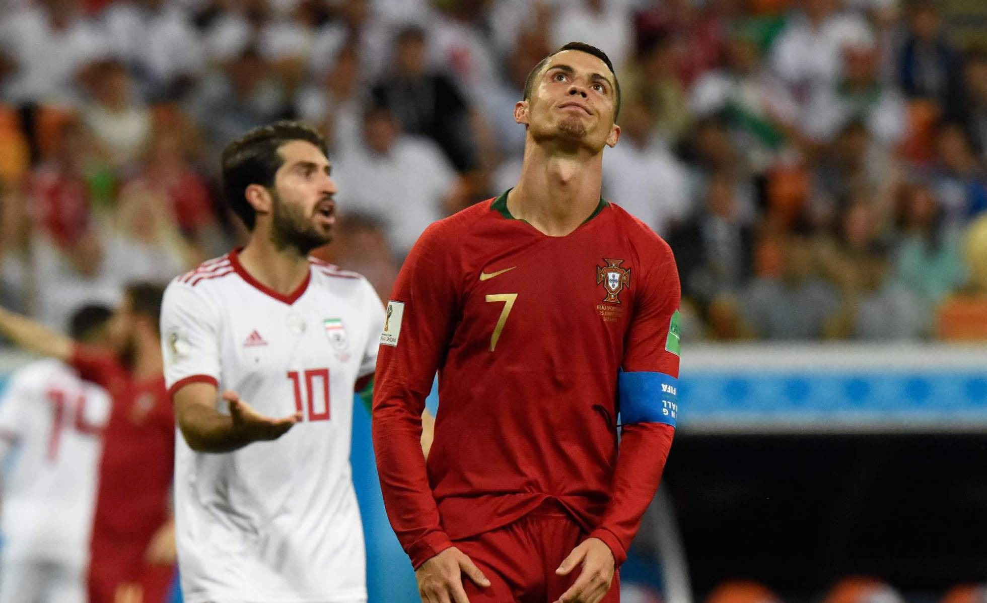 Cristiano Ronaldo perde pênalti e Portugal sofre em empate com o Irã Ronaldo lamenta chance perdida/ Foto: JUAN BARRETO AFP