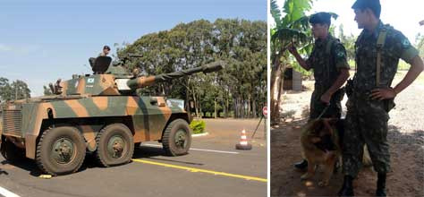 Exército combate tráfico na fronteira com veículos de guerra e até cães farejadores