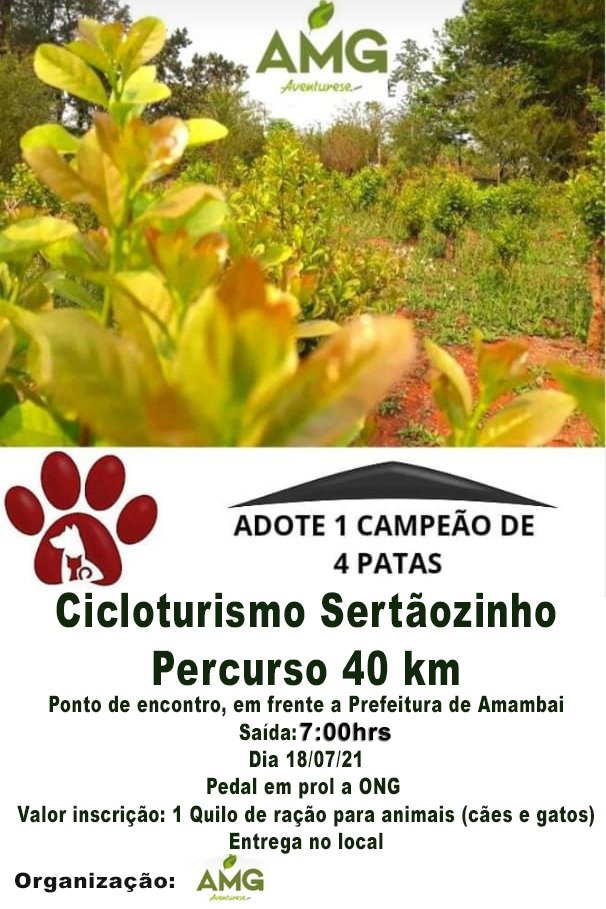 AMG Aventurese realiza pedalada em prol da ONG protetora de animais de Amambai