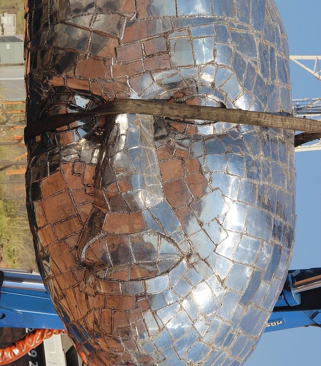 Nossa Senhora Aparecida terá estátua maior que o Cristo Redentor Rosto de Nossa Senhora Aparecida já está no parque (Foto: Divulgação/Prefeitura de Aparecida)