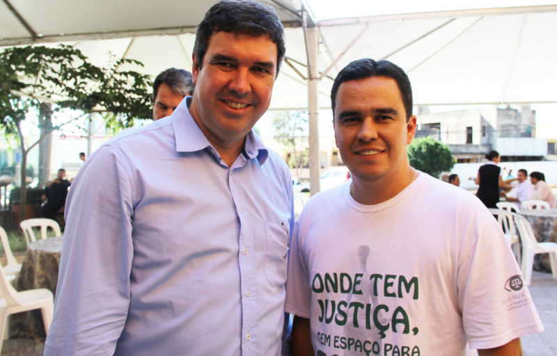 Presidente da Famasul, Eduardo Riedel e Presidente do Sindicato Rural de Amambai, Diogo Peixoto marcaram presença durante as discussões sobre a PEC 215.