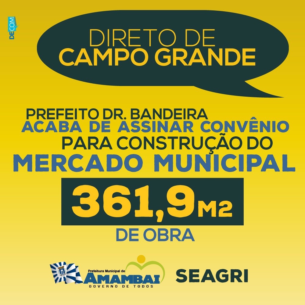 Dr. Bandeira assina convênio para construção de Mercado Municipal Dvulgação