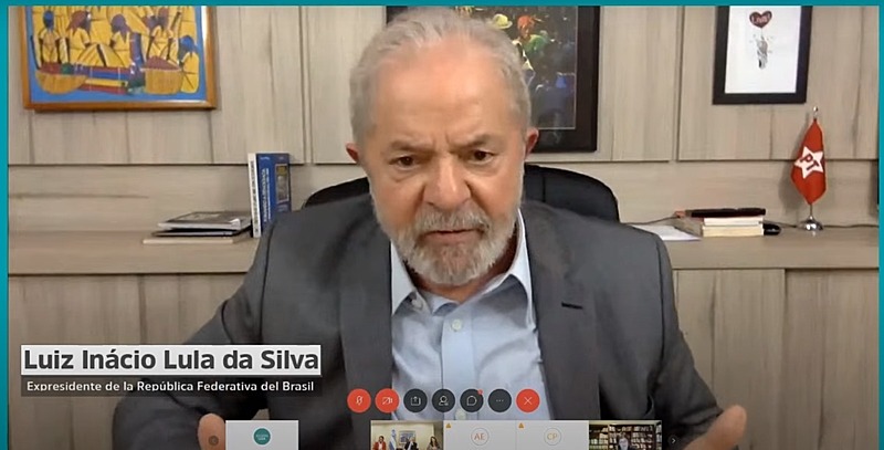 Lula participa de live com o presidente argentino Alberto Fernández - Reprodução/YouTube