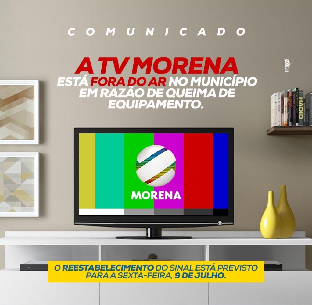 Prefeitura de Amambai comunica população sobre falha no sinal da TV Morena Fonte: Decom