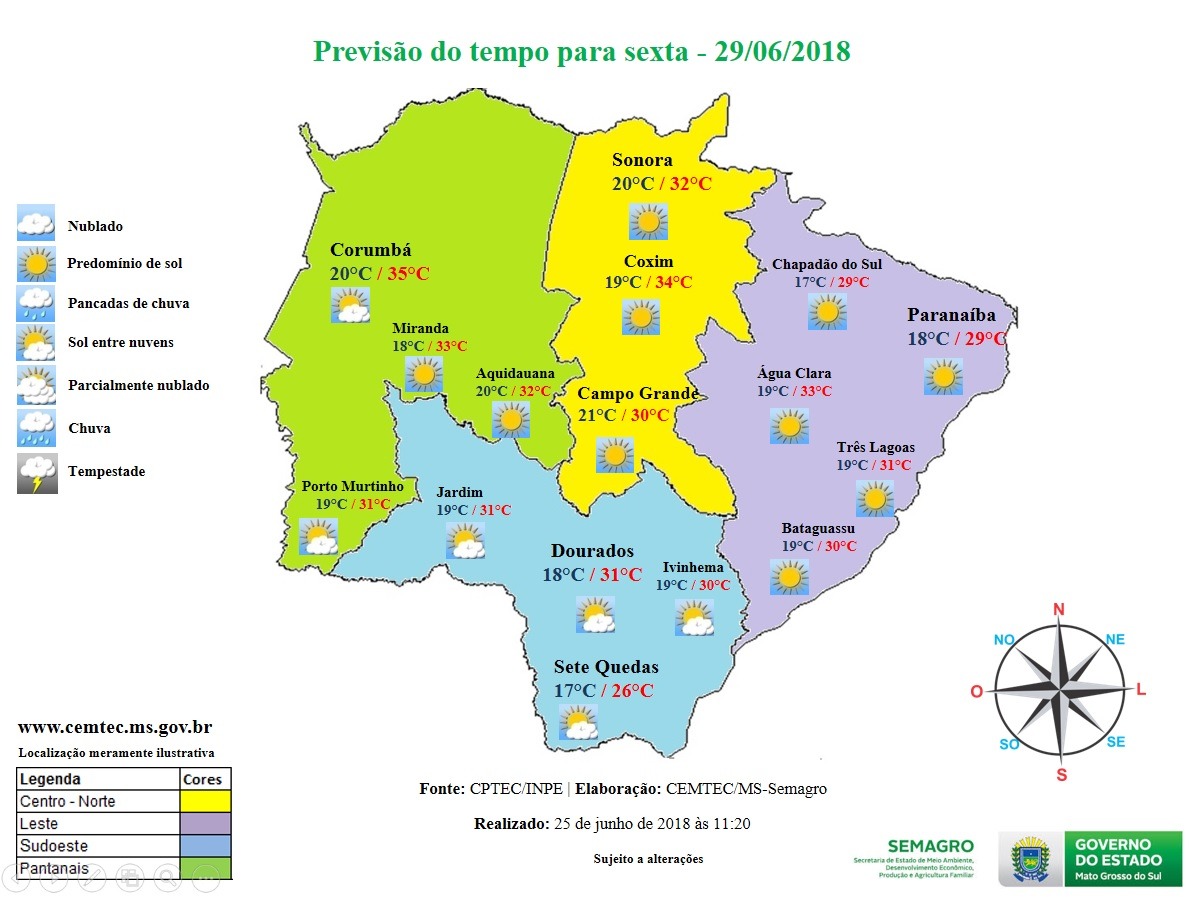 Dia com sol forte e sem expectativa de chuva no Estado