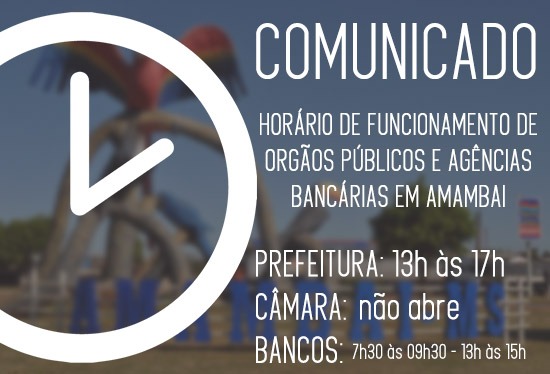 Prefeitura inicia o expediente a partir das 13h nesta segunda (02) Prefeitura inicia o expediente a partir das 13h nesta segunda (02)