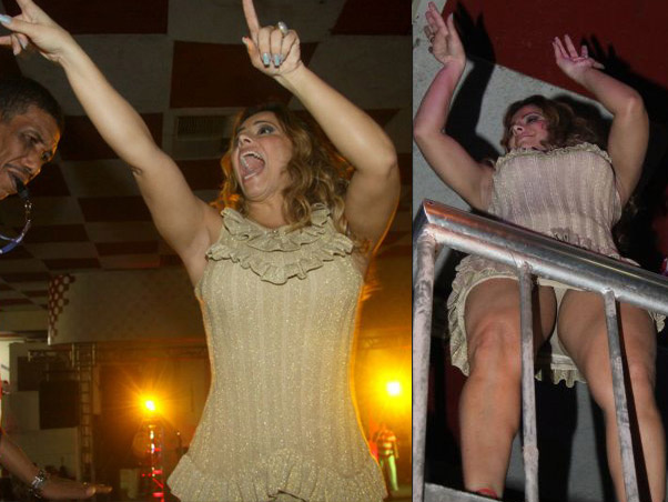 Viviane Araújo se anima e... pimba! Deixa a calcinha à mostra!