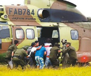 Justiça boliviana confisca fazenda de brasileiro ligado ao PCC Alguns presos foram transportados em helicóptero militar Foto: Divulgação