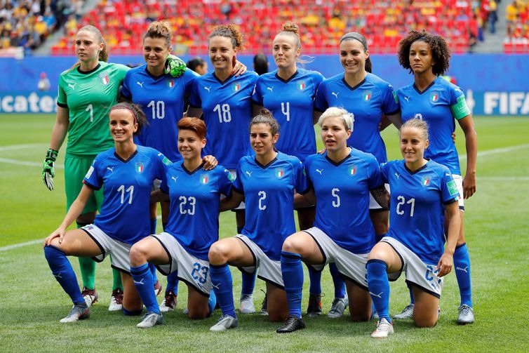 Itália, China, Holanda e Japão jogam pelas oitavas da Copa feminina Seleção da Itália na Copa do Mundo de Futebol Feminino - França 2019. - Phil Noble/ Reuters / Direitos Reservados