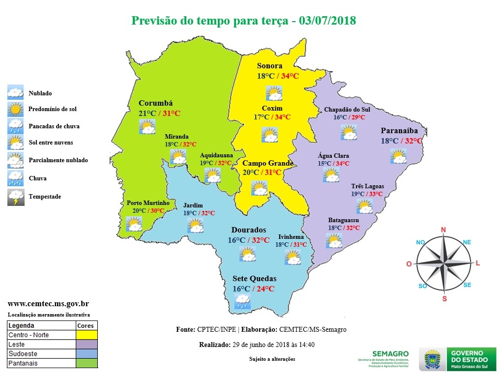 Dia com céu nublado e altas temperaturas
