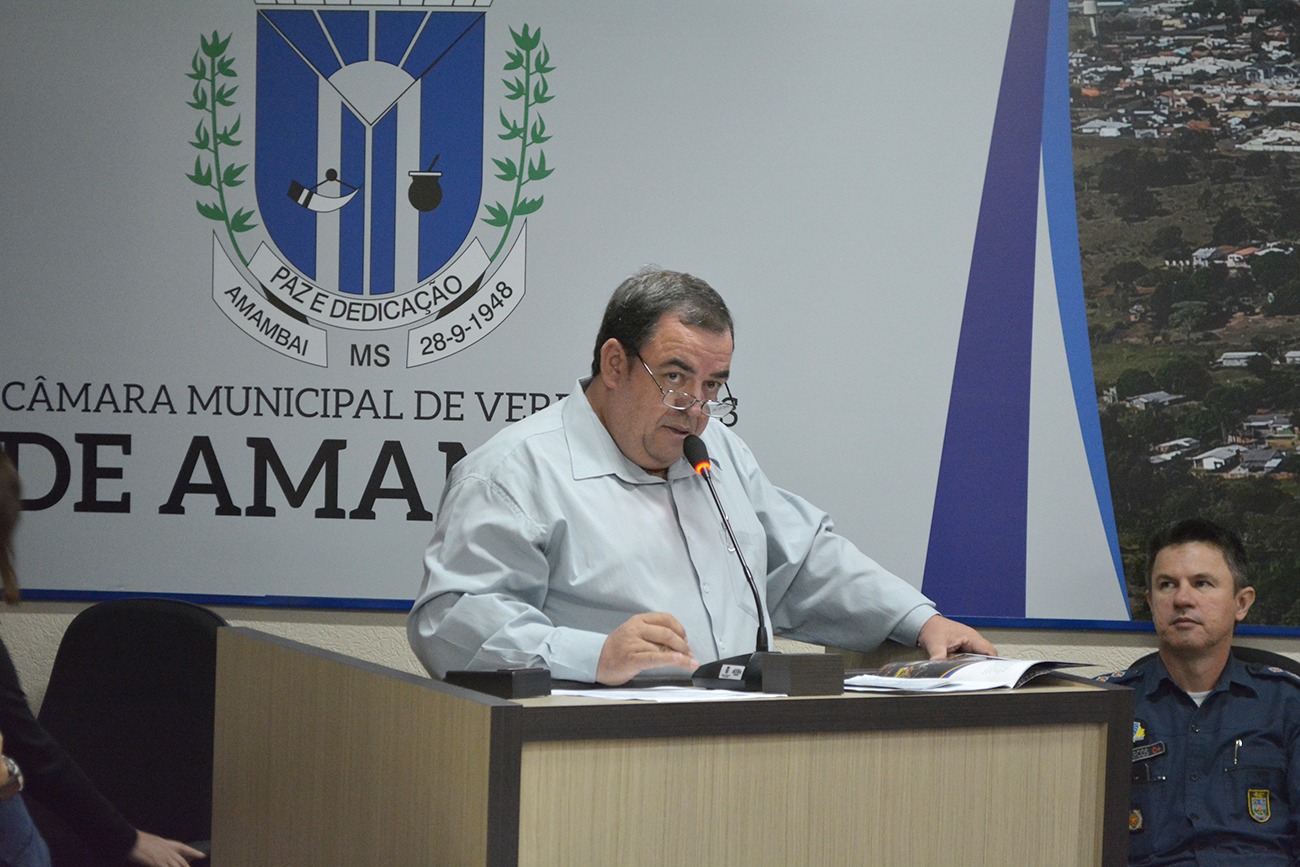 Realizada em Amambai audiência pública sobre Erva Mate Vereador Dilmar, autor da proposta da audiência. Foto: Assessoria.