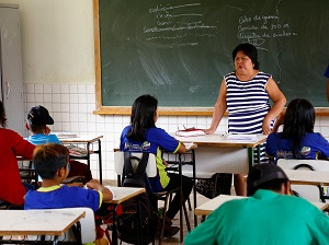 Sala de aula do colégio Cacique Timóteo / Foto: Cleber Gellio