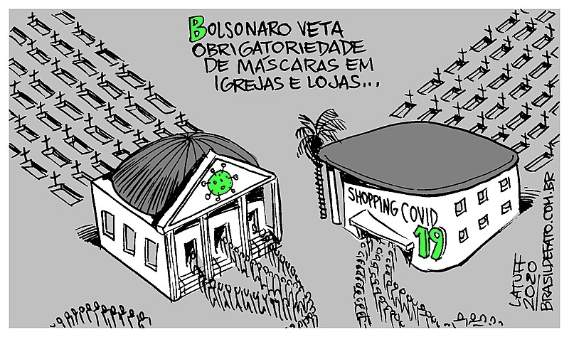 Bolsonaro veta obrigatoriedade de máscaras em igrejas e lojas - Carlos Latuff