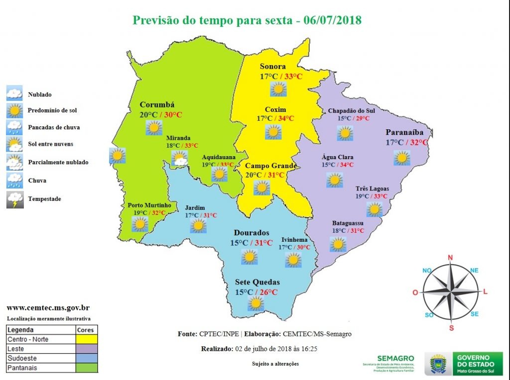 Sexta-feira de tempo firme e sem chuva de acordo com o Cemtec