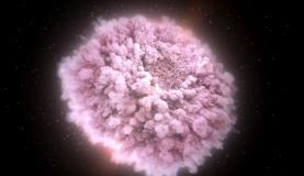 Brasileiros participam da primeira observação de fusão de estrelas de nêutrons A figura mostra o resultado do choque de duas estrelas de nêutrons.