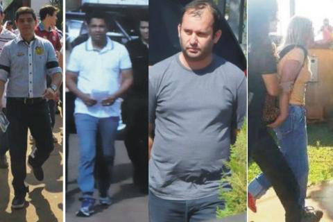 Marcus Douglas, o presidente da Câmara Municipal Cicero dos Santos (Cicinho do PT), Adriano Silvério e Solange Melo