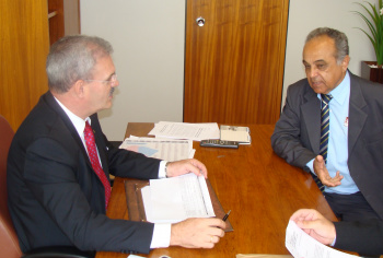 Geraldo recebe demandas de municípios Geraldo com Antonio Cavalcante, o “Toninho da Importadora, prefeito de Mundo Novo.