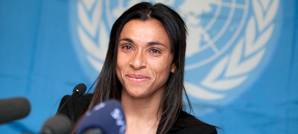ONU Mulheres escolhe jogadora Marta como embaixadora da Boa Vontade Marta vai apoiar o trabalho das mulheres pela igualdade de gênero e autonomia delas em todo o mundo.