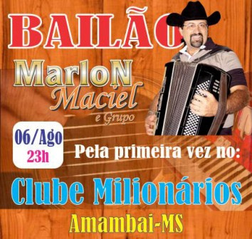 Marlon Maciel e grupo se apresentam neste sábado em Amambai
