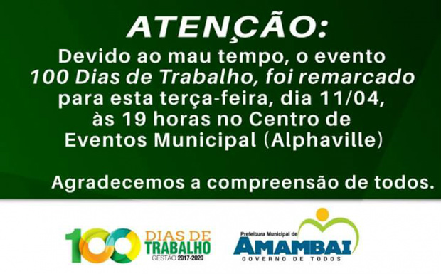 Prefeitura de Amambai transfere para amanhã prestação de contas