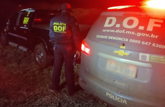 Camionete roubada em Cuiabá foi recuperada pelo DOF durante a Operação Hórus Foto: DOF