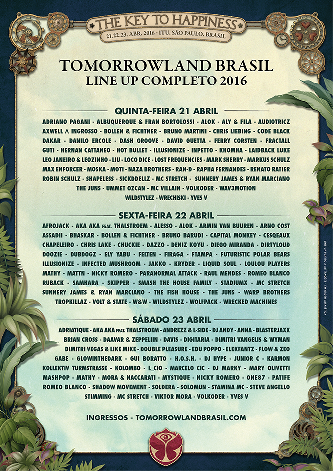 Organização do Tomorrowland Brasil 2016 anuncia line up completo do evento